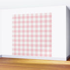 Large Valentine Soft Blush Pink and White Buffalo Check Plaid Wall Mural Gallery Image 2