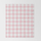 Large Valentine Soft Blush Pink and White Buffalo Check Plaid Throw Blanket Gallery Image 2