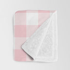 Large Valentine Soft Blush Pink and White Buffalo Check Plaid Throw Blanket Gallery Image 3