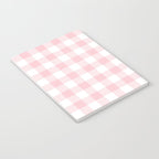 Large Valentine Soft Blush Pink and White Buffalo Check Plaid Notebook Gallery Image 3