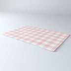 Large Valentine Soft Blush Pink and White Buffalo Check Plaid Rug Gallery Image 3