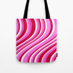 Wavy Stripes XVII - Y2K Pink and Red Tote Bag Gallery Image 1