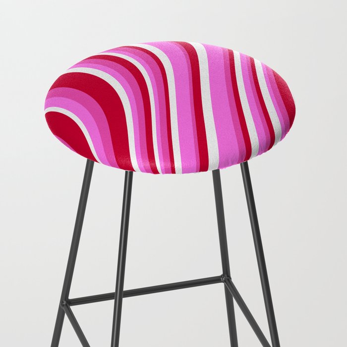 Wavy Stripes XVII - Y2K Pink and Red Stool Gallery Image 2
