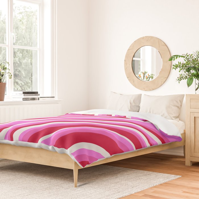 Wavy Stripes XVII - Y2K Pink and Red Duvet Cover Gallery Image 2