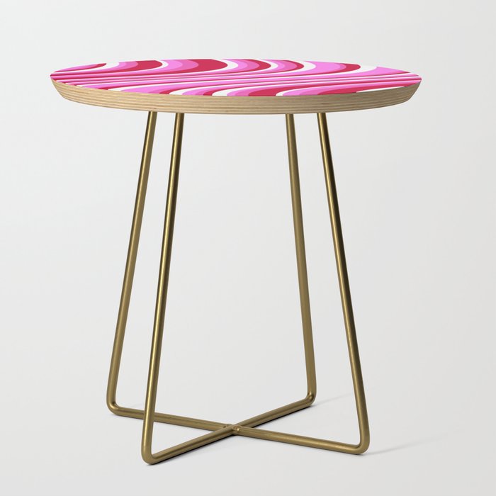 Wavy Stripes XVII - Y2K Pink and Red Side Table Gallery Image 1