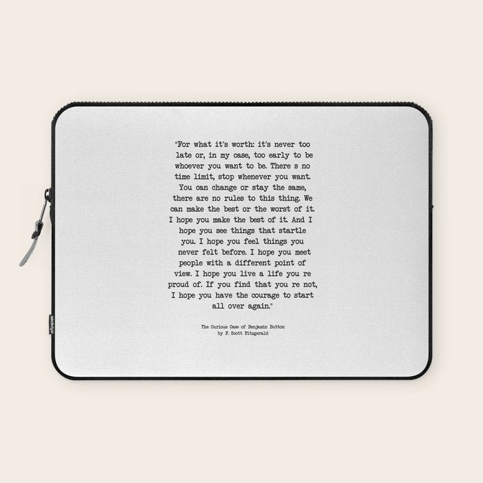 It's Never Too Late Benjamin Button Laptop Sleeve Gallery Image 1