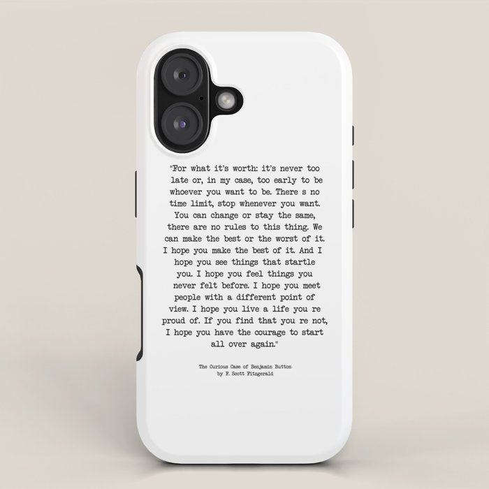 It's Never Too Late Benjamin Button iPhone Case Gallery Image 1