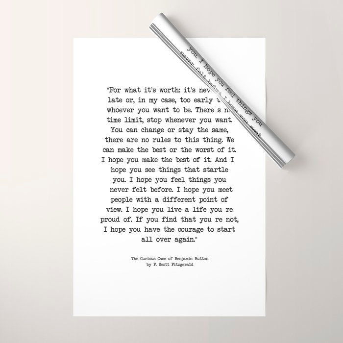 It's Never Too Late Benjamin Button Wrapping Paper Gallery Image 1