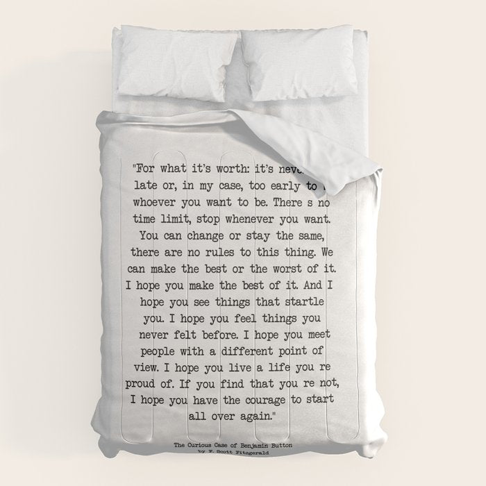 It's Never Too Late Benjamin Button Comforter Gallery Image 1