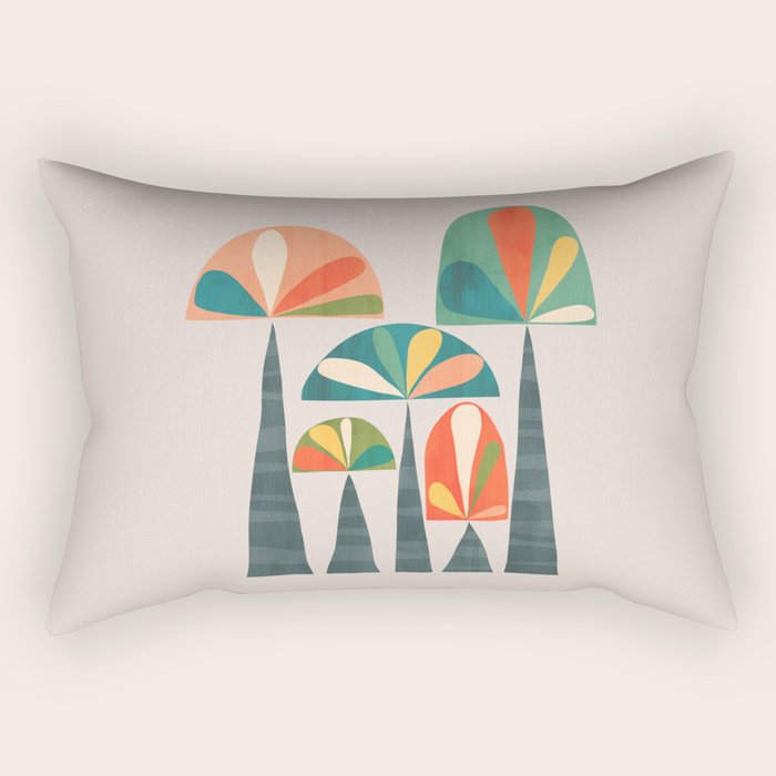 Quirky retro palm trees Rectangular Pillow Gallery Image 2