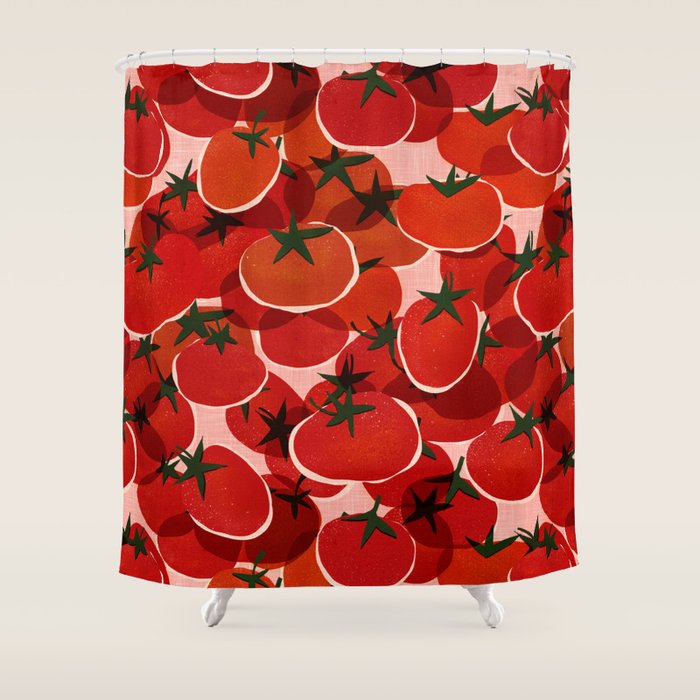 Multi Tomatoes Shower Curtain Gallery Image 1
