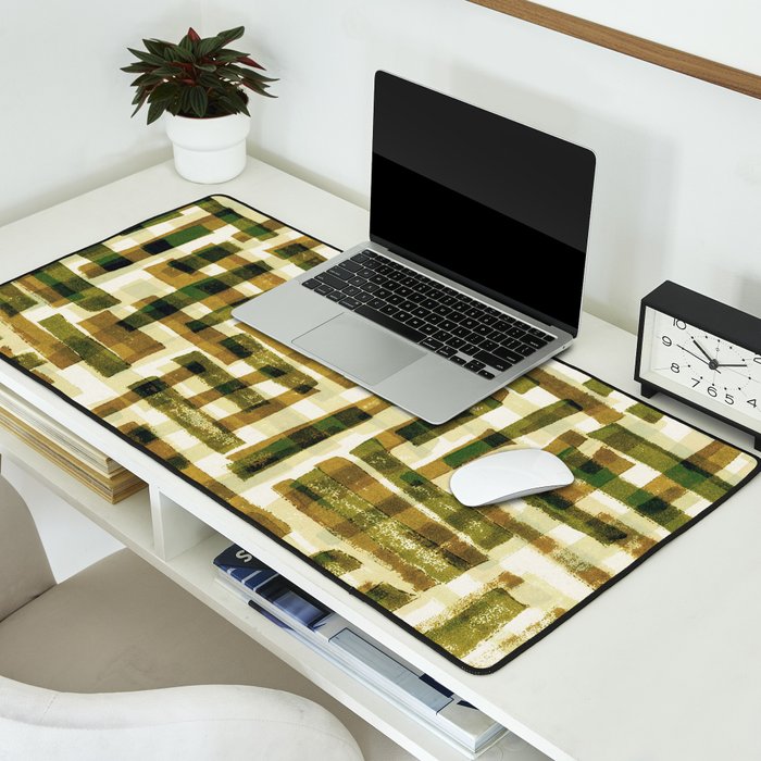 Abstract Linocut Pattern #6 Desk Mat Gallery Image 2