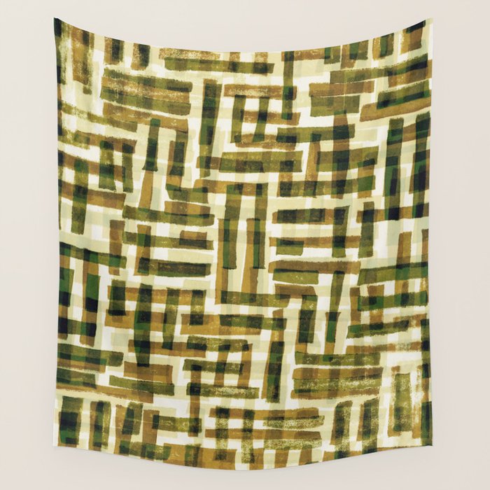 Abstract Linocut Pattern #6 Wall Tapestry Gallery Image 4