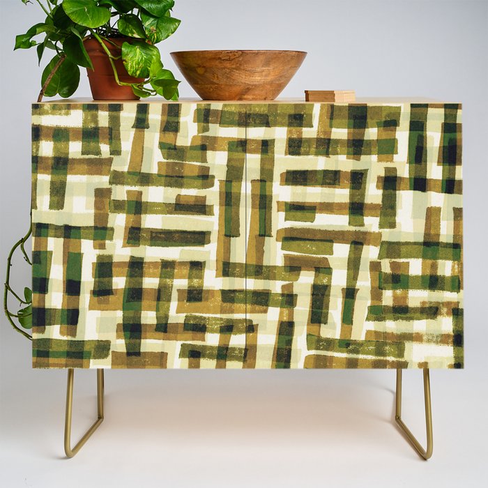 Abstract Linocut Pattern #6 Credenza Gallery Image 1