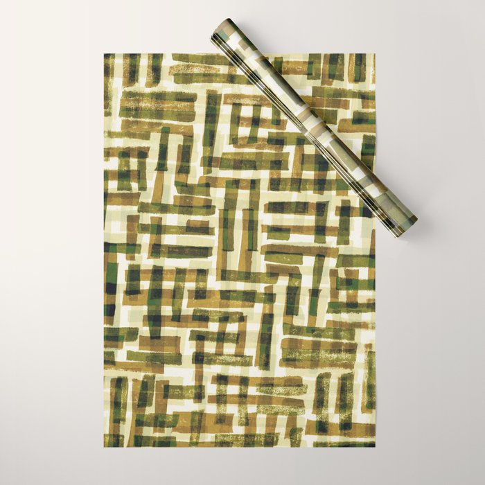 Abstract Linocut Pattern #6 Wrapping Paper Gallery Image 1