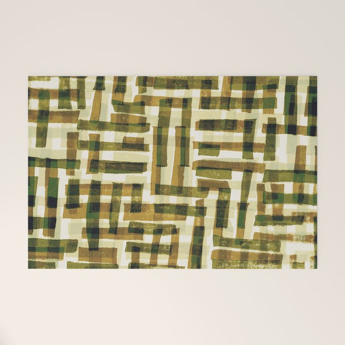 Abstract Linocut Pattern #6 Welcome Mat Gallery Image 1