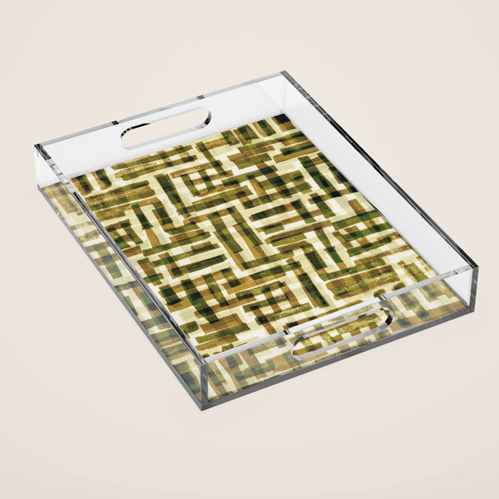 Abstract Linocut Pattern #6 Acrylic Tray Gallery Image 1