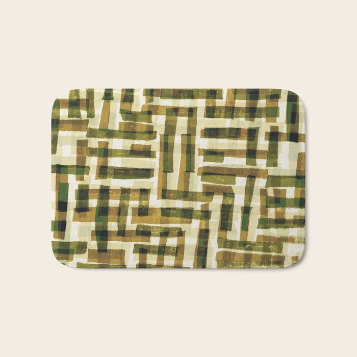 Abstract Linocut Pattern #6 Bath Mat Gallery Image 1