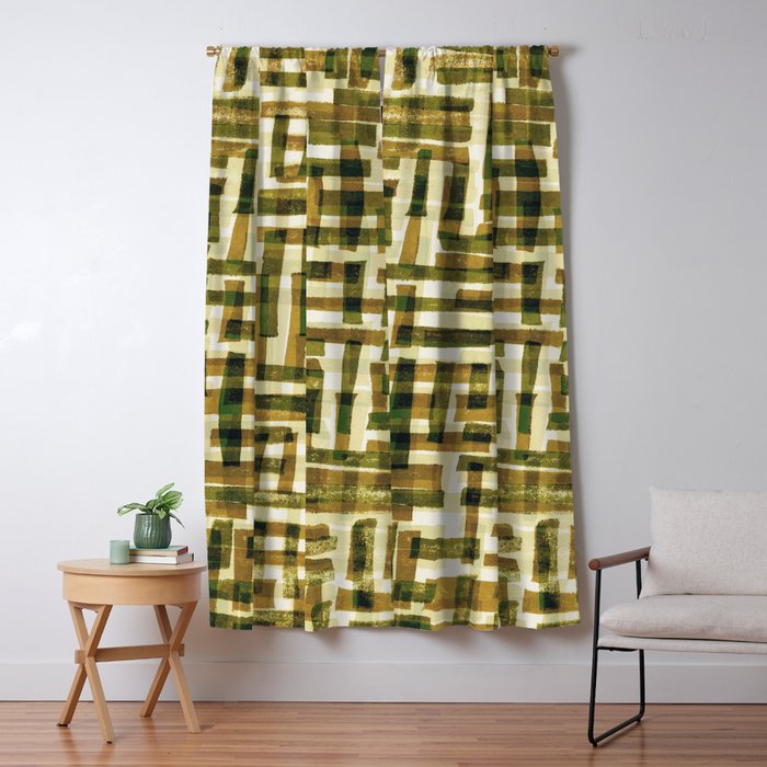 Abstract Linocut Pattern #6 Window Curtain Gallery Image 5