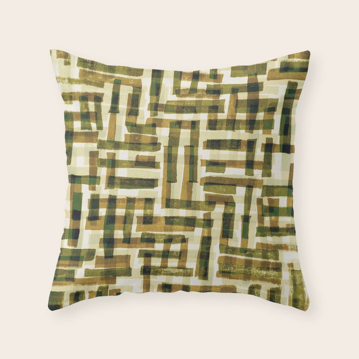 Abstract Linocut Pattern #6 Throw Pillow Gallery Image 6