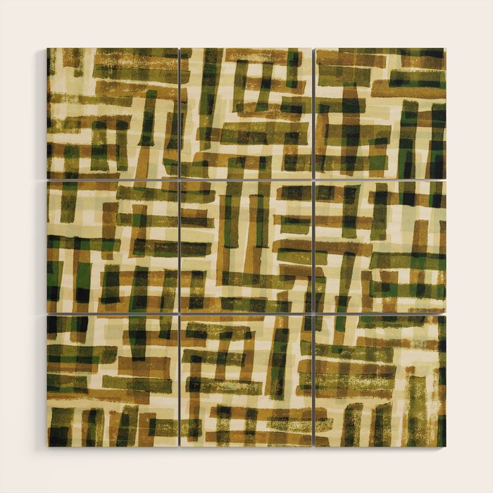 Abstract Linocut Pattern #6 Wood Wall Art Gallery Image 1