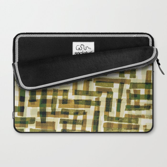 Abstract Linocut Pattern #6 Laptop Sleeve Gallery Image 2