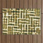Abstract Linocut Pattern #6 Outdoor Rug Gallery Image 1