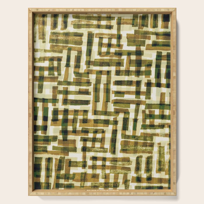 Abstract Linocut Pattern #6 Serving Tray Gallery Image 1