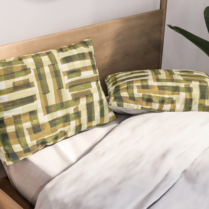Abstract Linocut Pattern #6 Pillow Sham Gallery Image 2