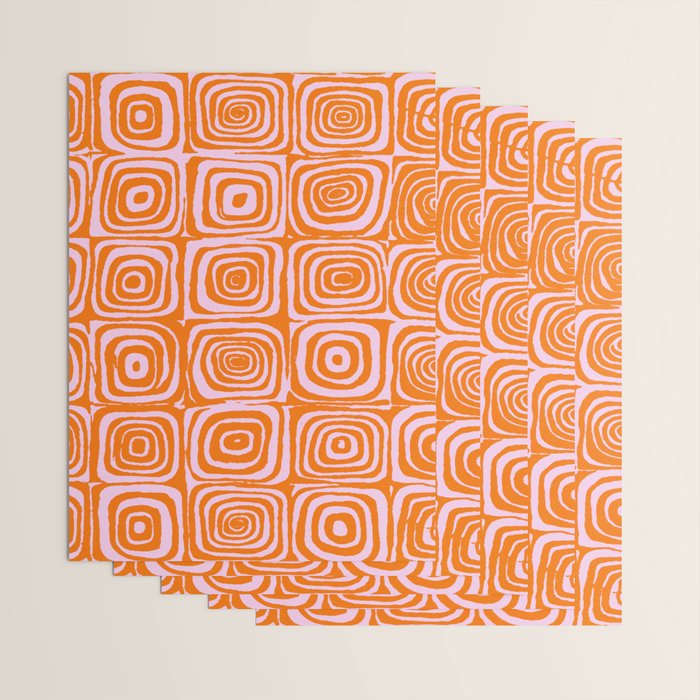 Pink Orange Groove - Retro 70s Spiral Pattern Wrapping Paper Gallery Image 3