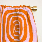 Pink Orange Groove - Retro 70s Spiral Pattern Window Curtain Gallery Image 2