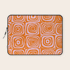 Pink Orange Groove - Retro 70s Spiral Pattern Laptop Sleeve Gallery Image 1