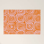 Pink Orange Groove - Retro 70s Spiral Pattern Welcome Mat Gallery Image 1