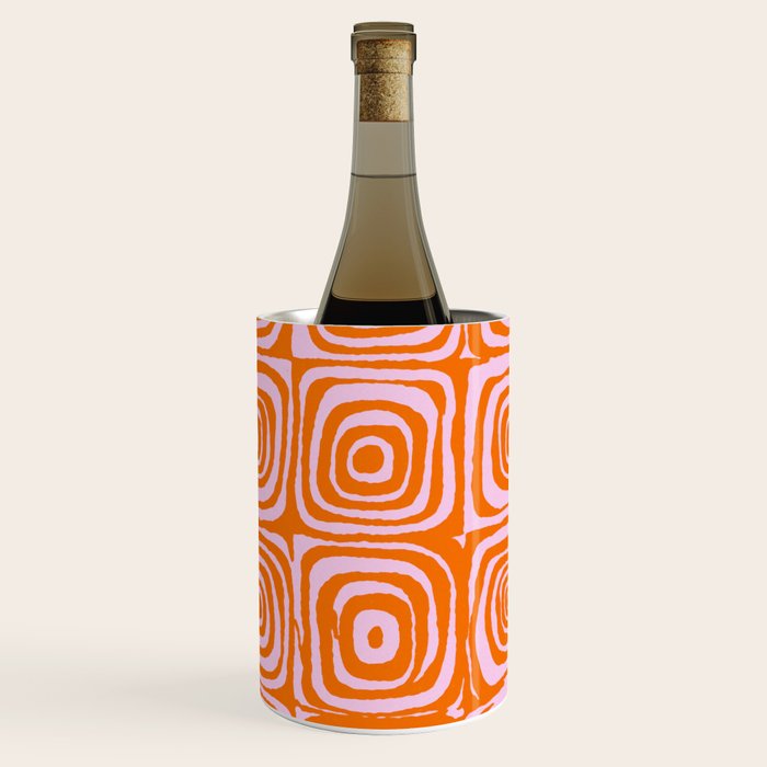 Pink Orange Groove - Retro 70s Spiral Pattern Wine Chiller Gallery Image 2