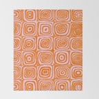Pink Orange Groove - Retro 70s Spiral Pattern Throw Blanket Gallery Image 2