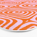 Pink Orange Groove - Retro 70s Spiral Pattern Bath Mat Gallery Image 3
