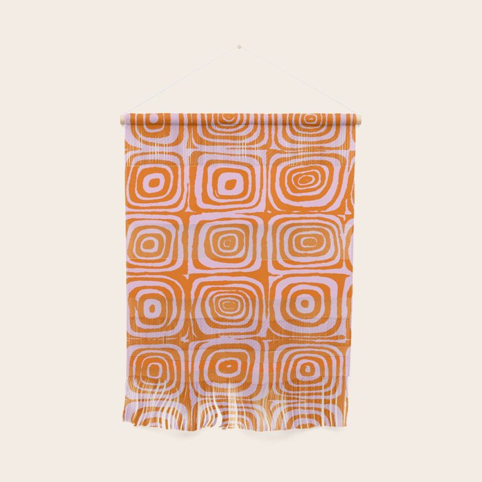 Pink Orange Groove - Retro 70s Spiral Pattern Wall Hanging Gallery Image 1