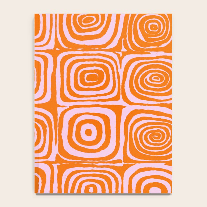 Pink Orange Groove - Retro 70s Spiral Pattern Notebook Gallery Image 4