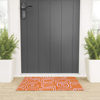 Pink Orange Groove - Retro 70s Spiral Pattern Welcome Mat Gallery Image 3