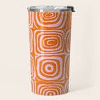 Pink Orange Groove - Retro 70s Spiral Pattern Travel Mug Gallery Image 2