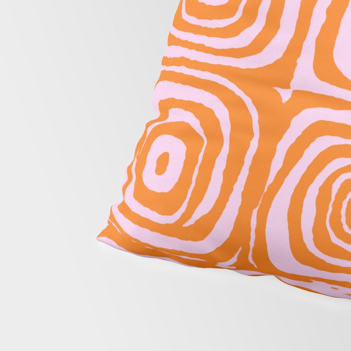 Pink Orange Groove - Retro 70s Spiral Pattern Pillow Sham Gallery Image 4