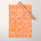 Pink Orange Groove - Retro 70s Spiral Pattern Wrapping Paper Gallery Image 1