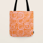 Pink Orange Groove - Retro 70s Spiral Pattern Tote Bag Gallery Image 1