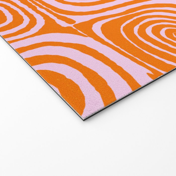 Pink Orange Groove - Retro 70s Spiral Pattern Welcome Mat Gallery Image 2