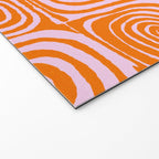 Pink Orange Groove - Retro 70s Spiral Pattern Welcome Mat Gallery Image 2