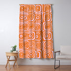 Pink Orange Groove - Retro 70s Spiral Pattern Window Curtain Gallery Image 5