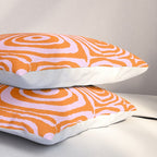 Pink Orange Groove - Retro 70s Spiral Pattern Pillow Sham Gallery Image 3