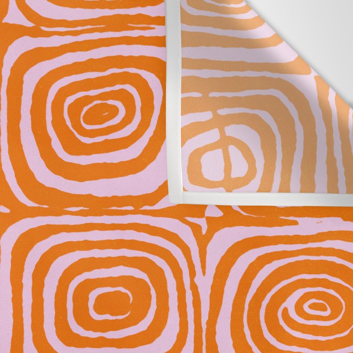 Pink Orange Groove - Retro 70s Spiral Pattern Wall Tapestry Gallery Image 3