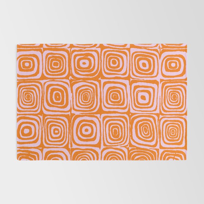 Pink Orange Groove - Retro 70s Spiral Pattern Rug Gallery Image 2