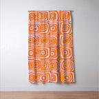 Pink Orange Groove - Retro 70s Spiral Pattern Window Curtain Gallery Image 3